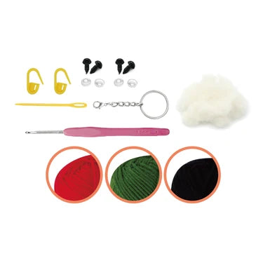 Cherries DIY Crochet Keyring Kit