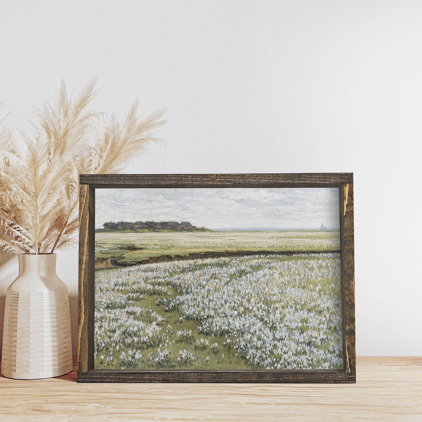 Summer Meadows Painting Aged Farmhouse / 12x9"
