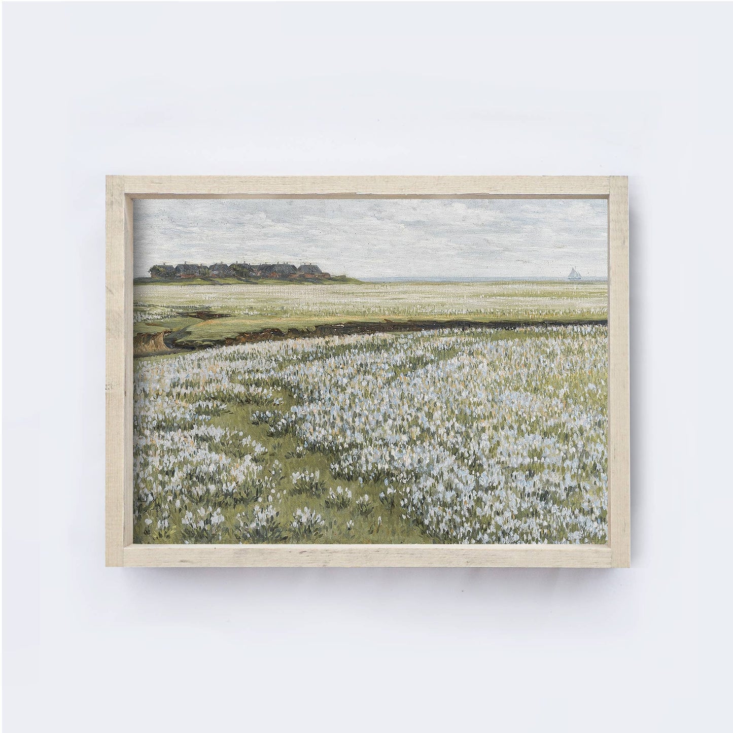 Summer Meadows Painting Aged Farmhouse / 12x9"