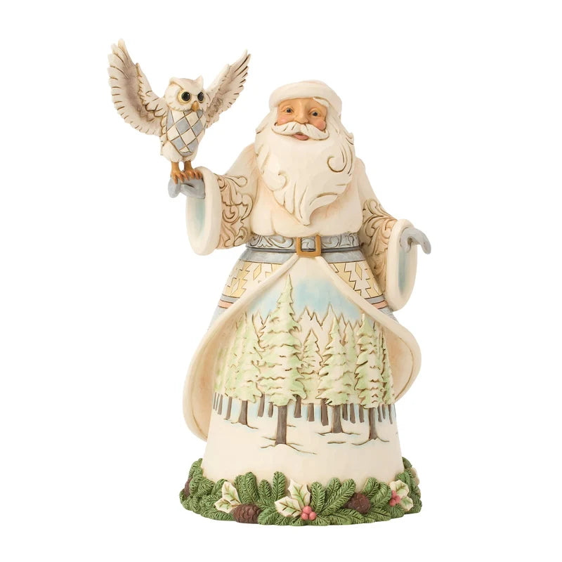 Woodland Santa with Owl Figurine