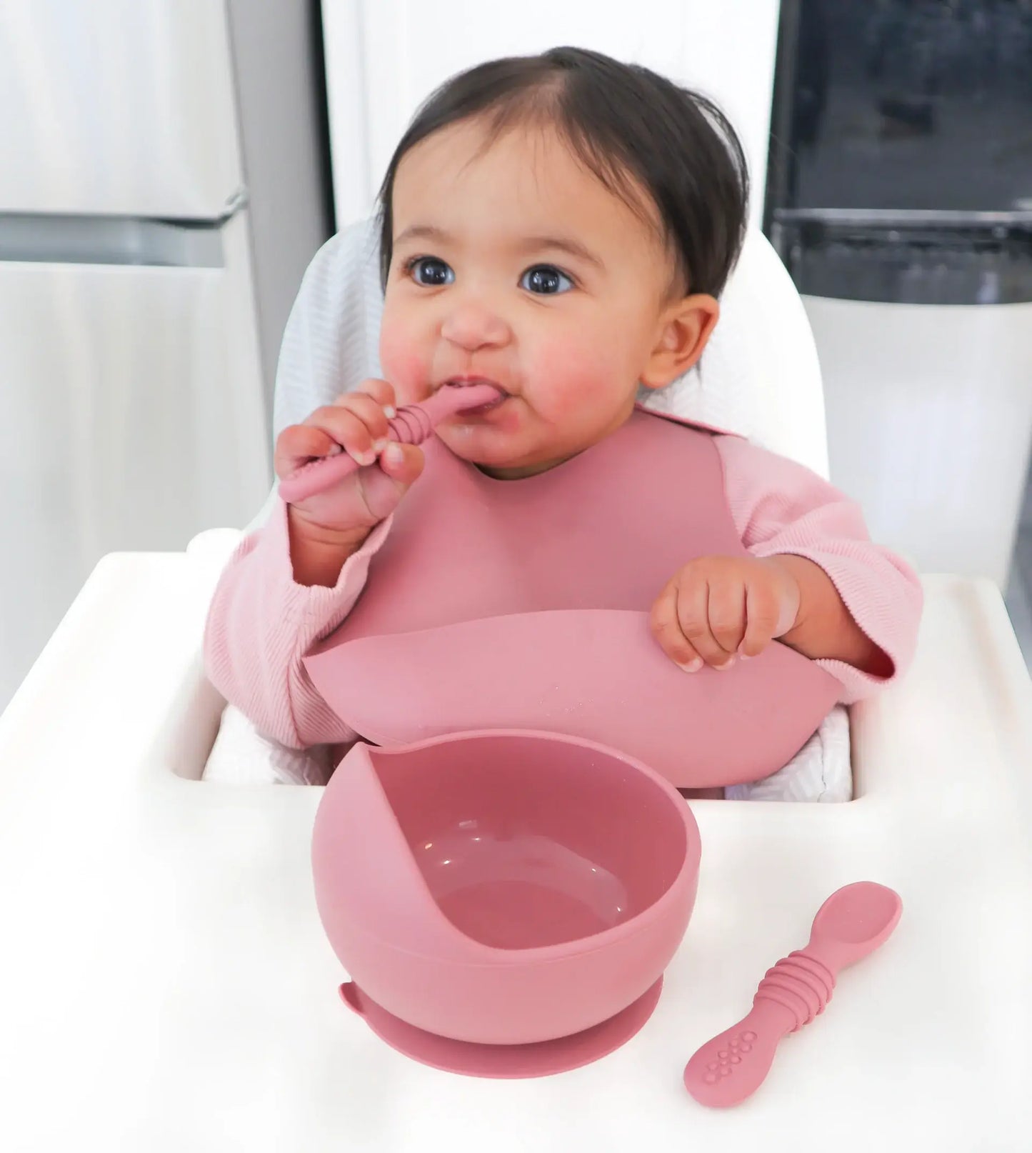Infant Training Spoons: Dusty Rose