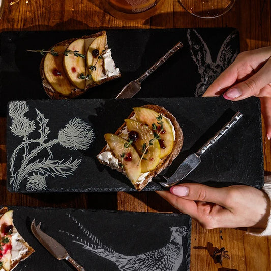 Thistle Trio - Mini Slate Cheese Board & Knife Set