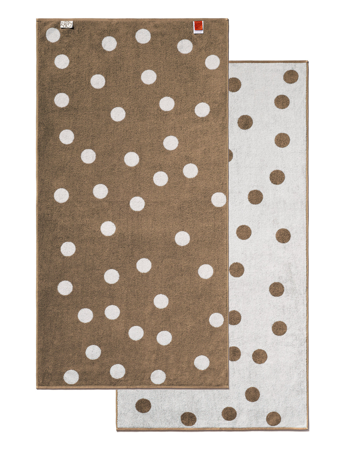 Scattered Polka Dot Khaki Bath Towel