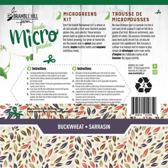 Buckwheat - Bramble Hill Farm Micro Garden Microgreen Kit