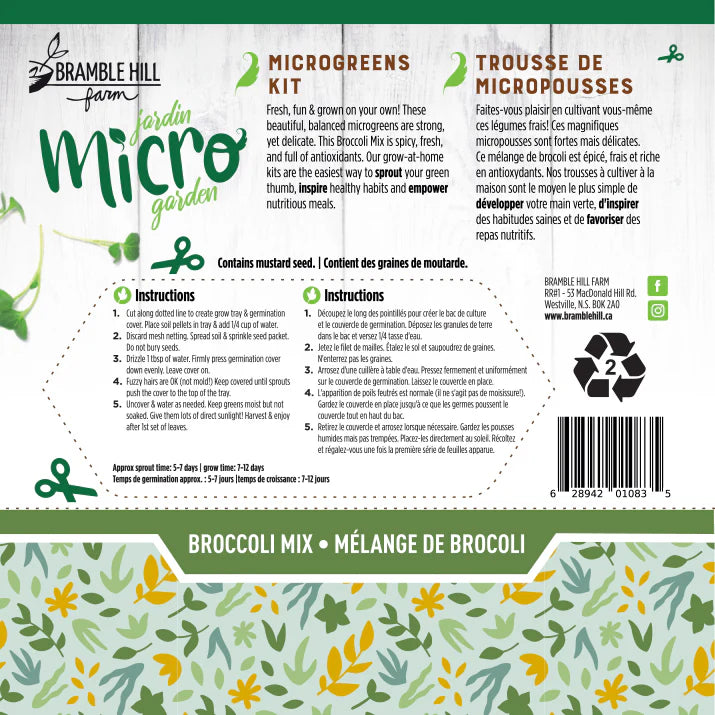 Broccoli Mix - Bramble Hill Farm Micro Garden Microgreen Kit