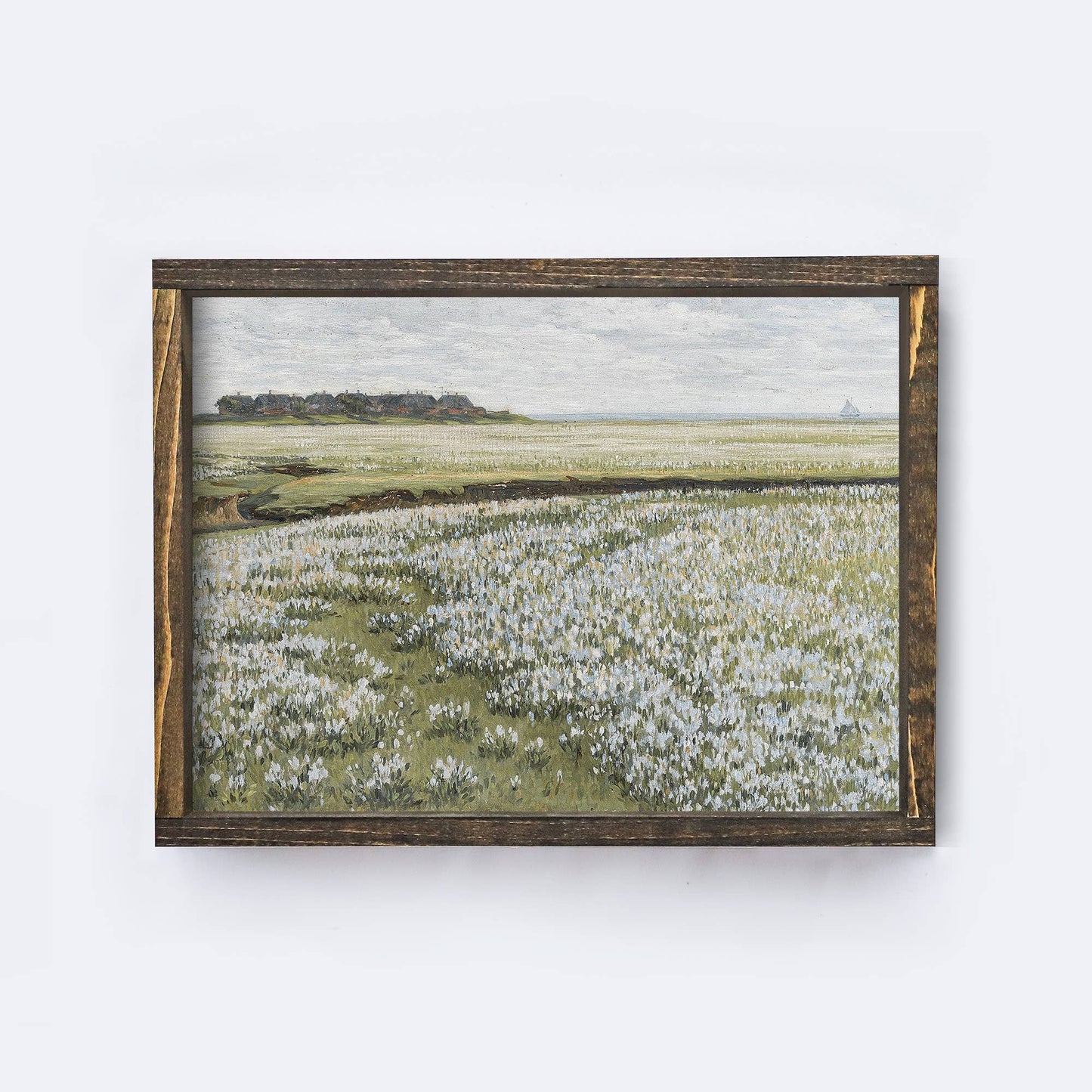 Summer Meadows Painting Aged Farmhouse / 12x9"