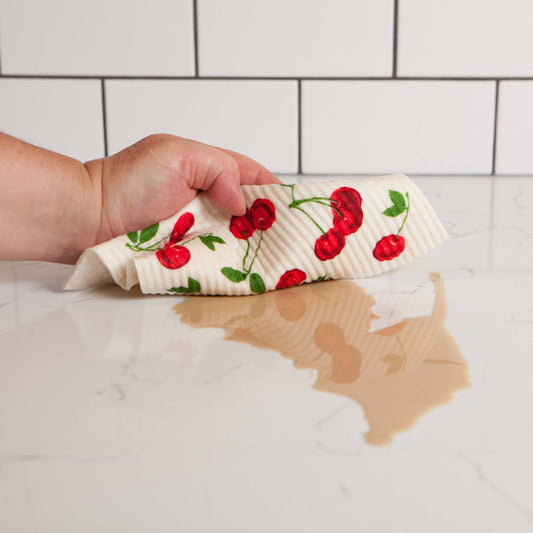 Cherries Swedish Dishcloth
