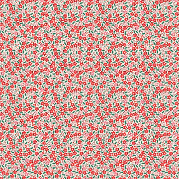 Holly Flowers Red - Oh What Fun by Poppi Cotton