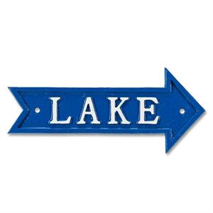 LAKE Cast Iron Sign