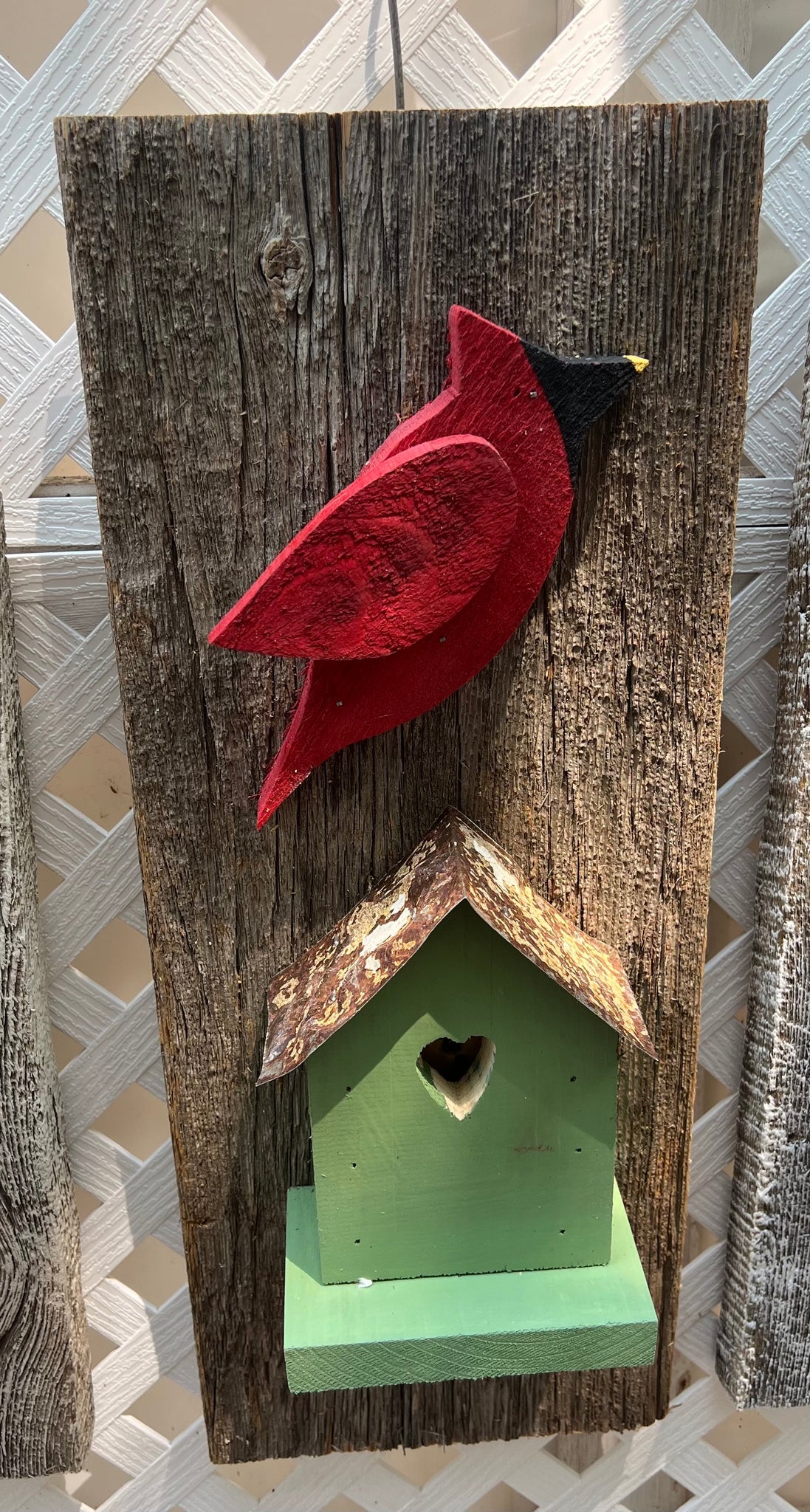 Cardinal with Birdhouse