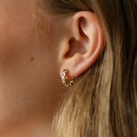 Hattie Hoop Earrings -Moss Green