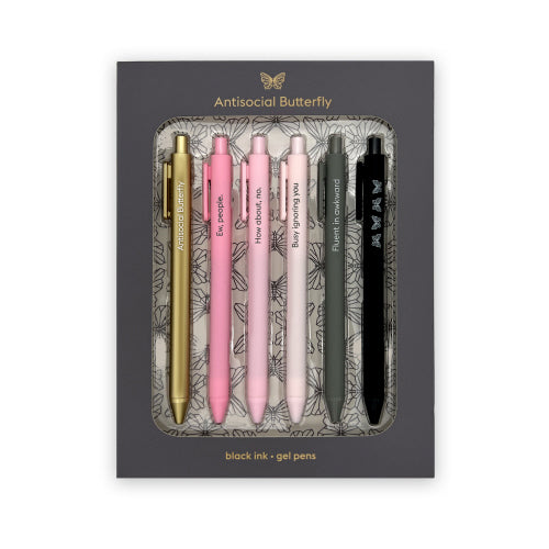 Anti Social Butterfly Gel Pen Set