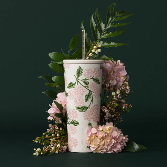 Rifle Paper Co Cold Cup 24oz - Pink Hydrangea