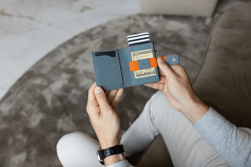 Garzini Essenziale Metal Wallet - Blue Orange