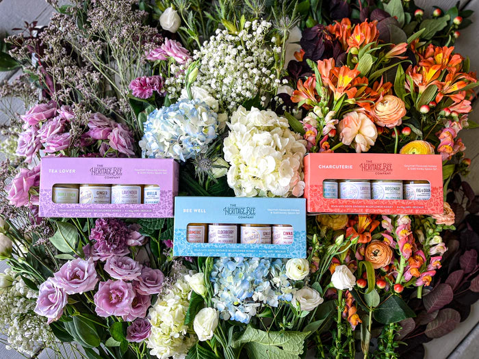 BEE WELL Gourmet Honey Gift Set with Golden Spoon