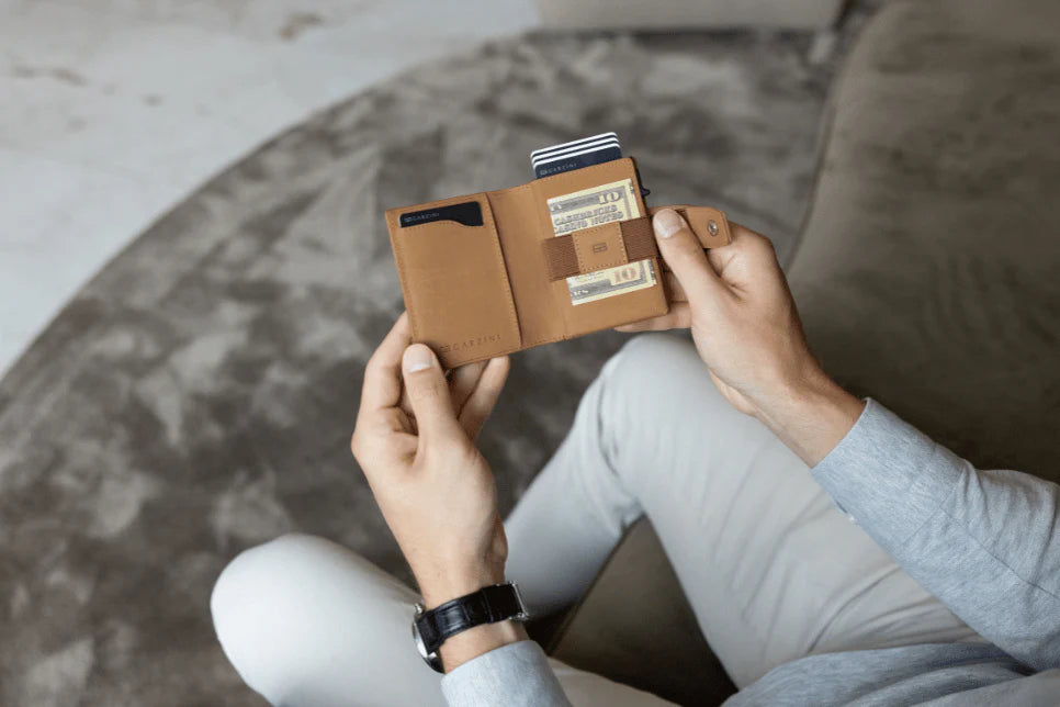 Garzini Essenziale Metal Wallet - Camel Brown