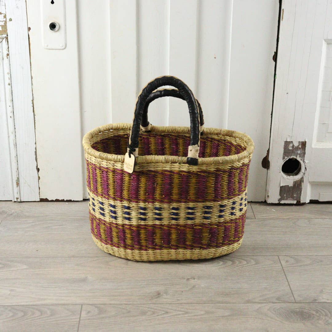 Oval Basket with Two Handles Medium - Traditional Palette