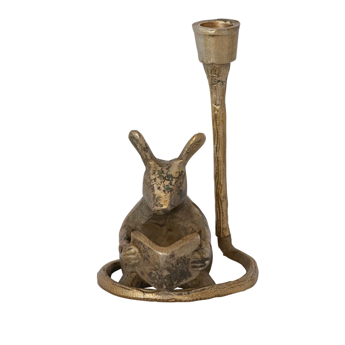 Cast Aluminum Taper Holder- Mouse Shaped