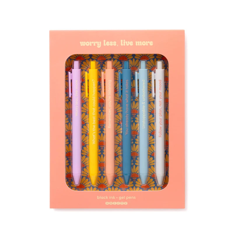 Worry Less Live More Gel Pen Set
