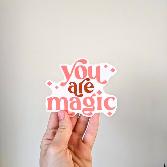 Mirror Decal, You Are Magic, Static Cling, Vinyl Sticker, Motivational Quotes, Affirmation Stickers, Nursery Decor