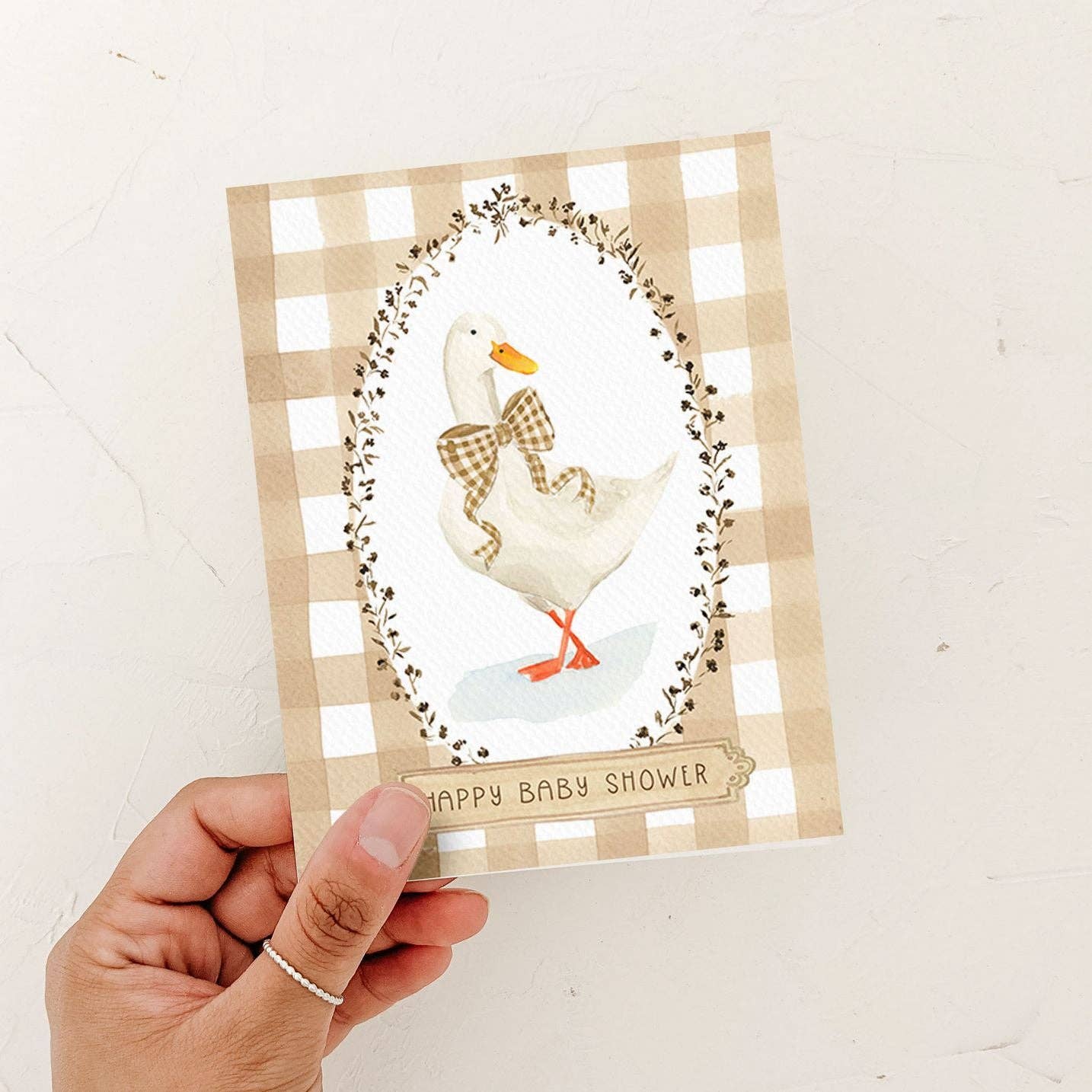Plaid Baby Shower Card
