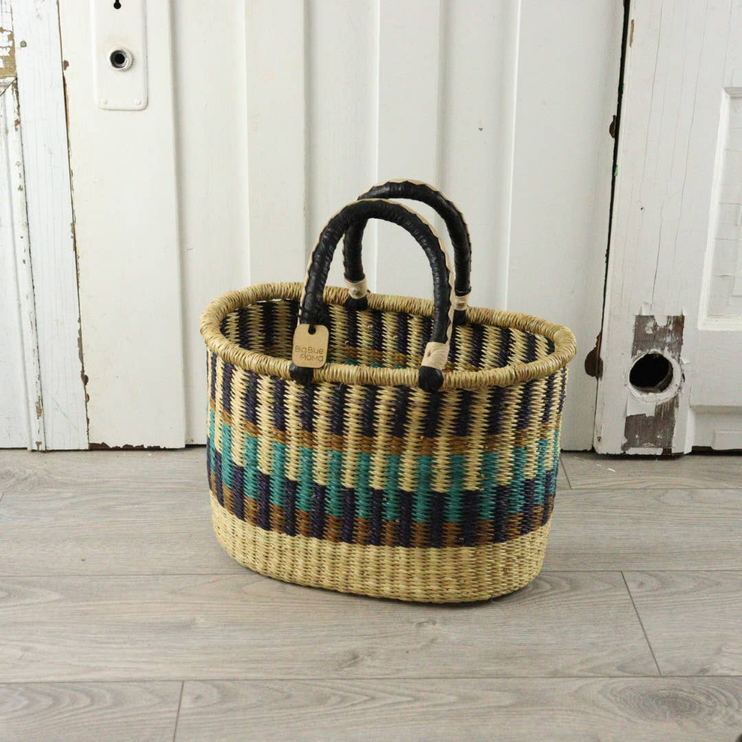Oval Basket with Two Handles Medium - Traditional Palette