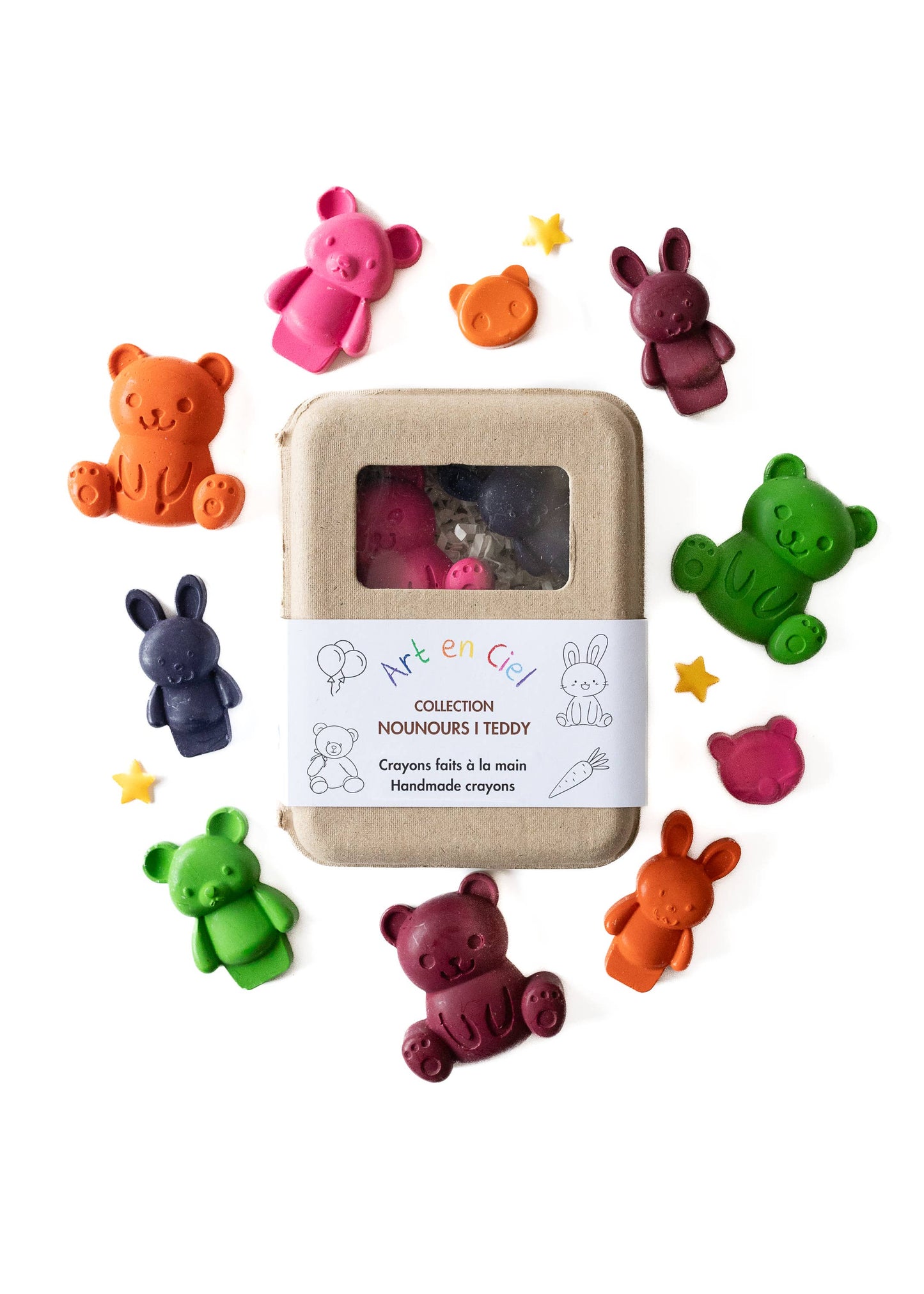 Handmade Crayons - TEDDY BEARS - Crayons faits à la main