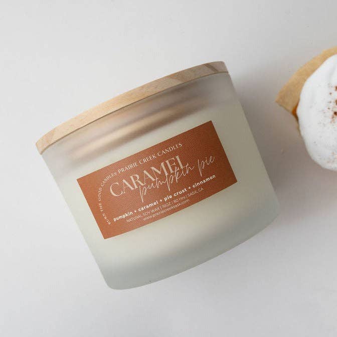 CARAMEL PUMPKIN PIE 8oz Single Wick Soy Candle