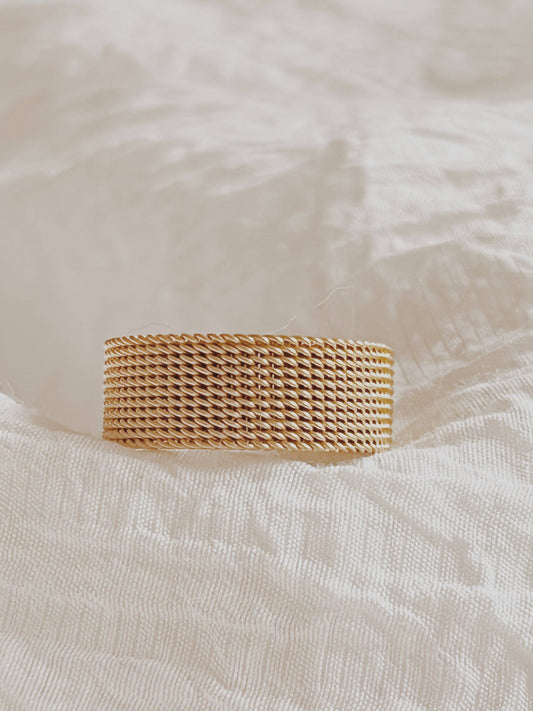 Mesh Metal Ring Ring: 8 / Gold