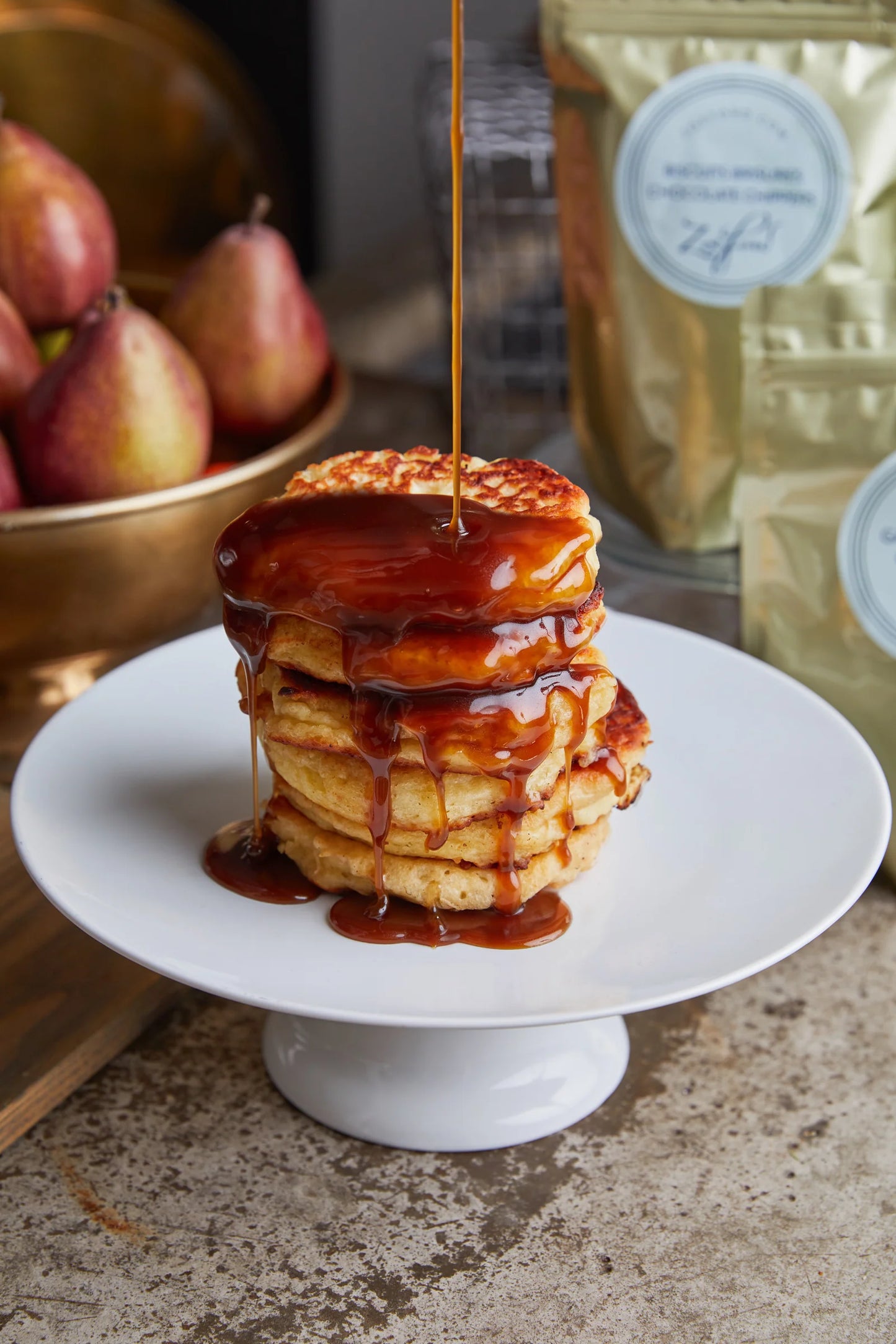 Sticky Toffee Doughnut Pancakes