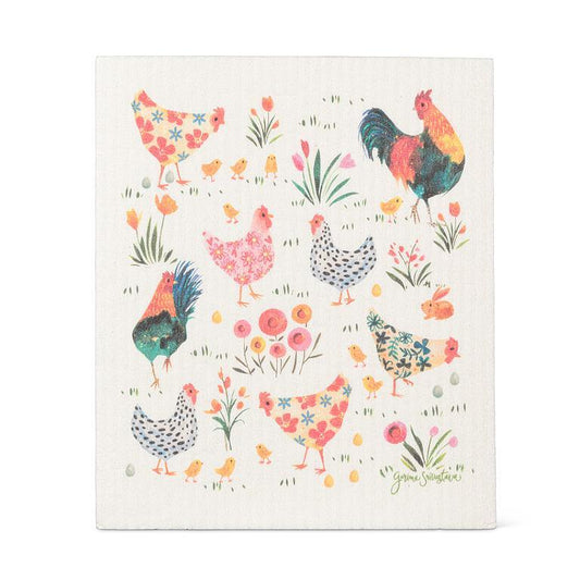 Roosters & Hens Dishcloth