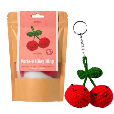 Cherries DIY Crochet Keyring Kit