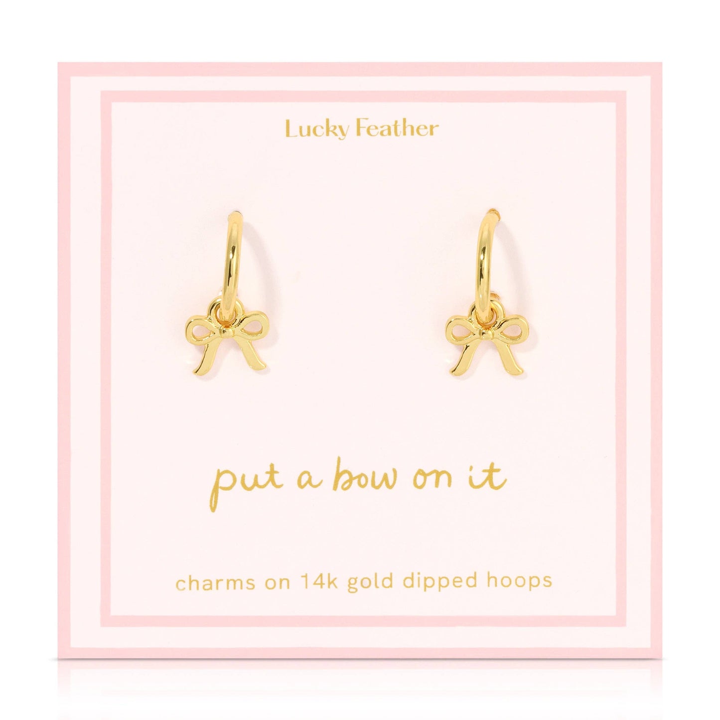 Beautiful Bows - Bow Charm Hoop Earrings - Gold