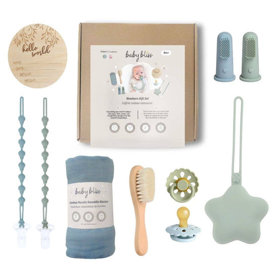Newborn Gift Set: Sage & Dusty Teal