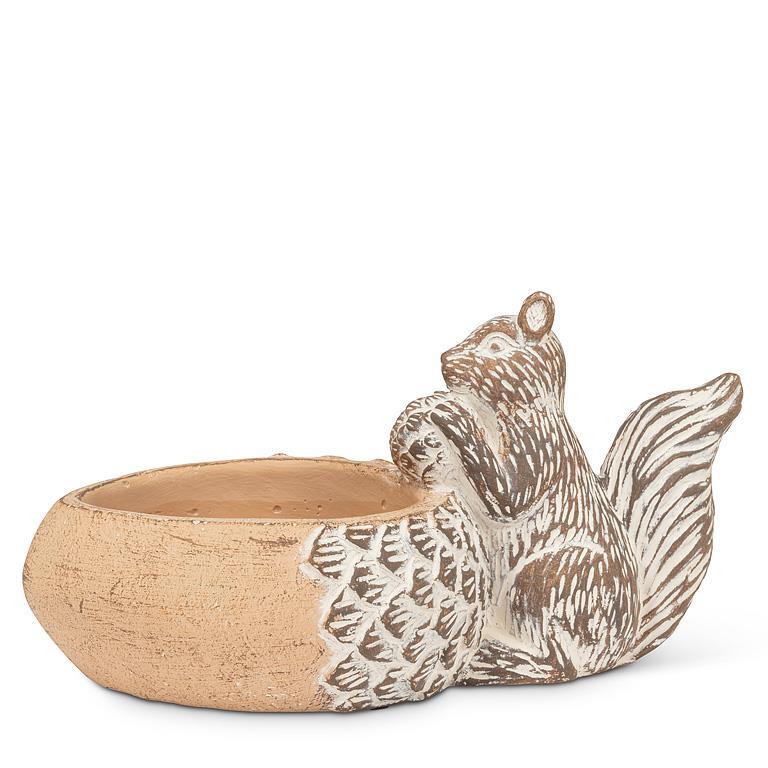 Acorn and Squirrel Low Planter