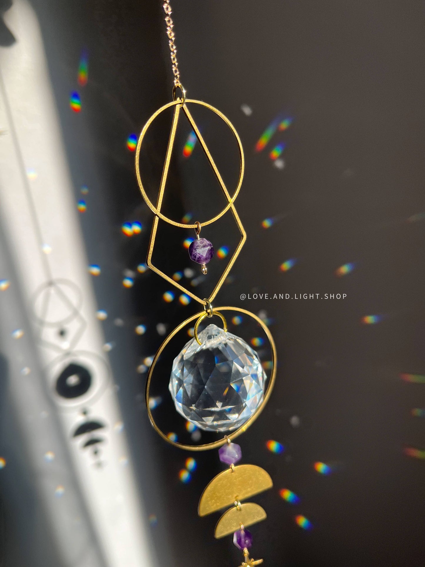 ESTELLA Celestial Suncatcher + Amethyst Crystal Beads