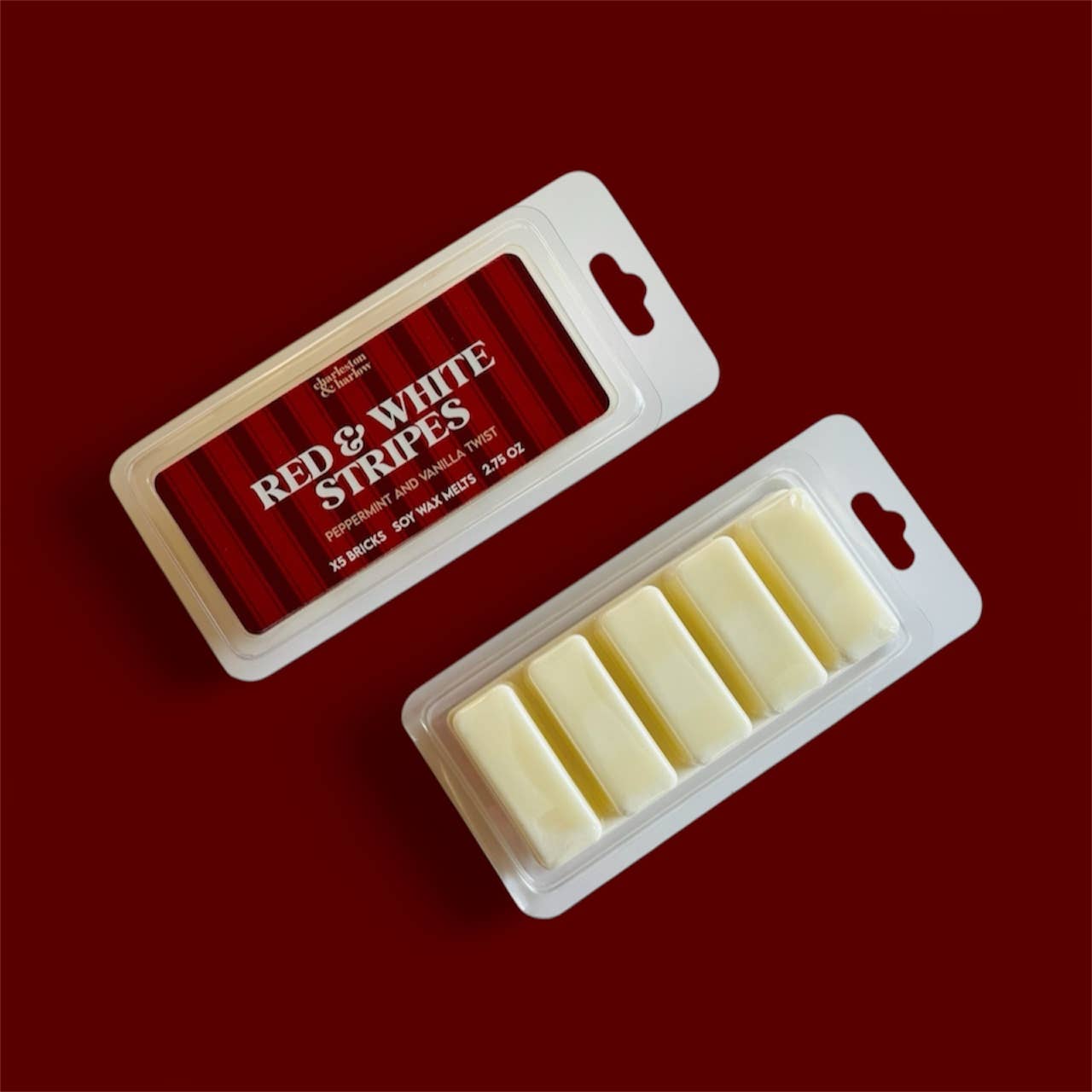 HOLIDAY Red & White Stripes Wax Melts - Peppermint Vanilla