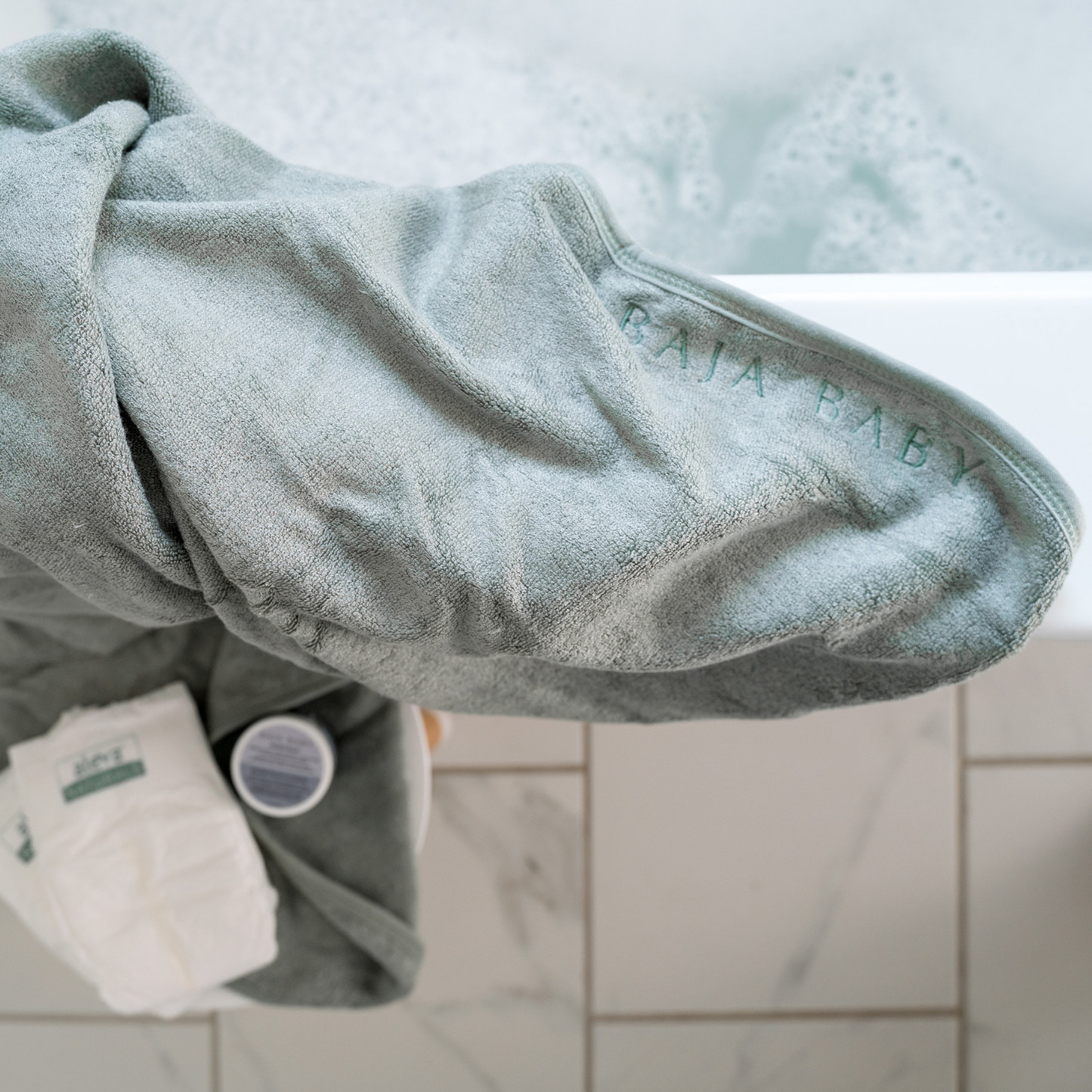 Bamboo/Cotton Hooded Towels: Sage Green