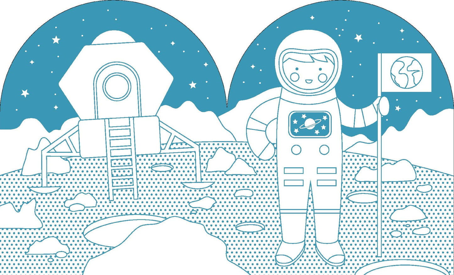 Coloring Book with Stickers Outer Space