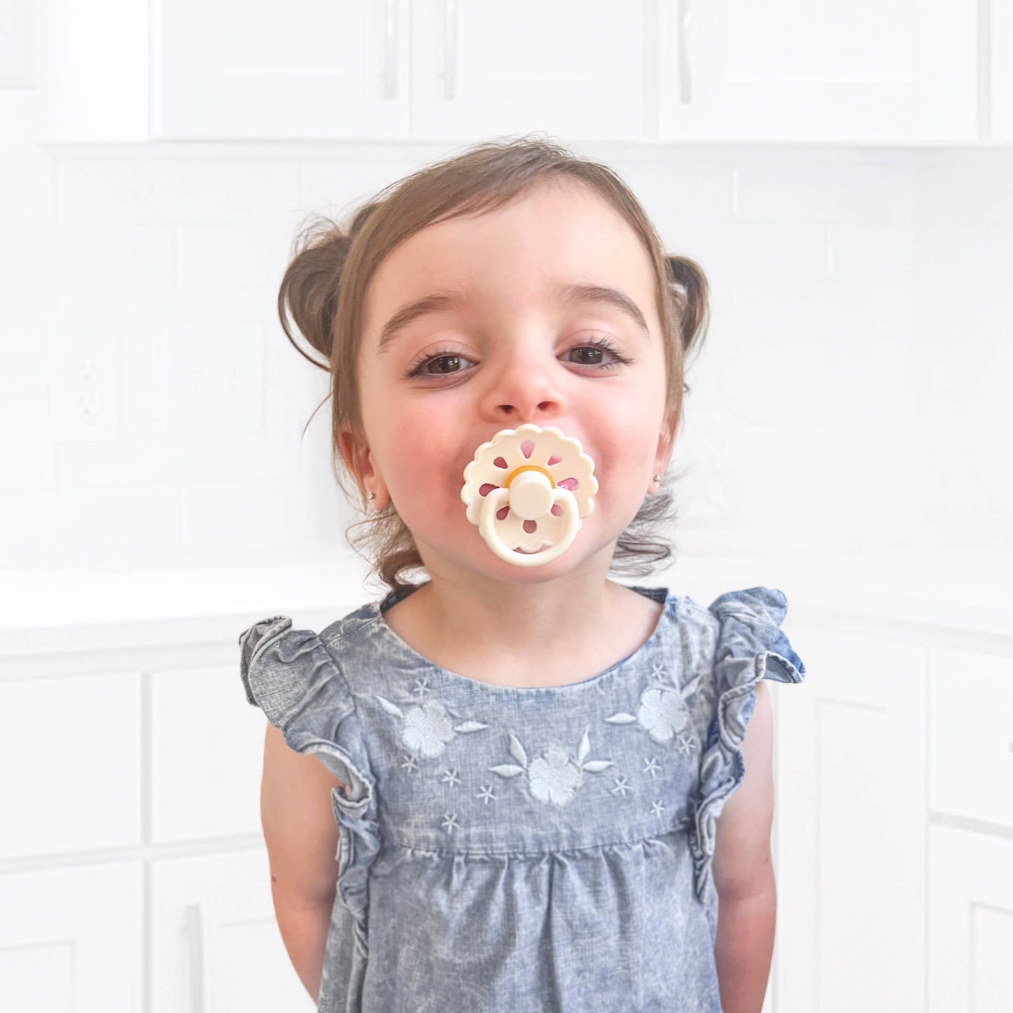 Natural Latex Pacifiers - Size 2 (6-18M): Sage & Dusty Blue
