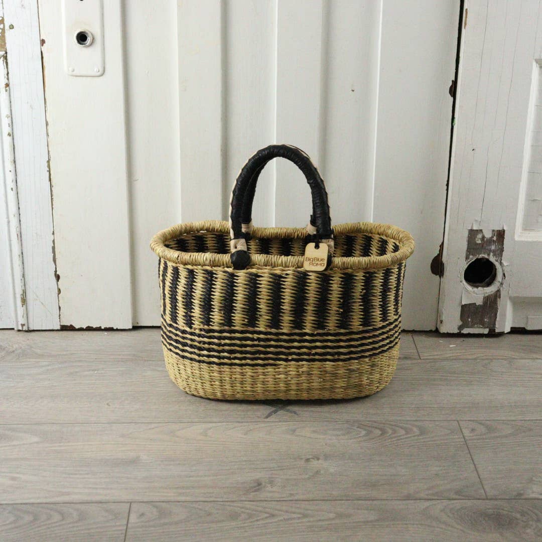 Oval Basket with Two Handles Large - Natural Palette: Natural Palette / Large