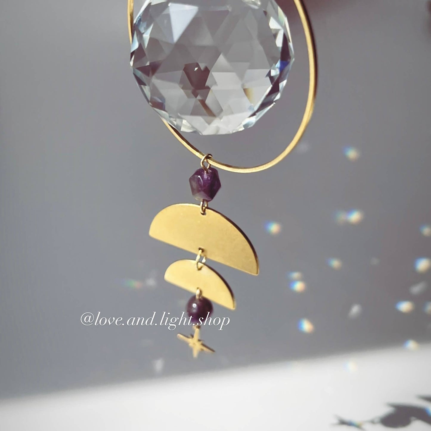 ESTELLA Celestial Suncatcher + Amethyst Crystal Beads