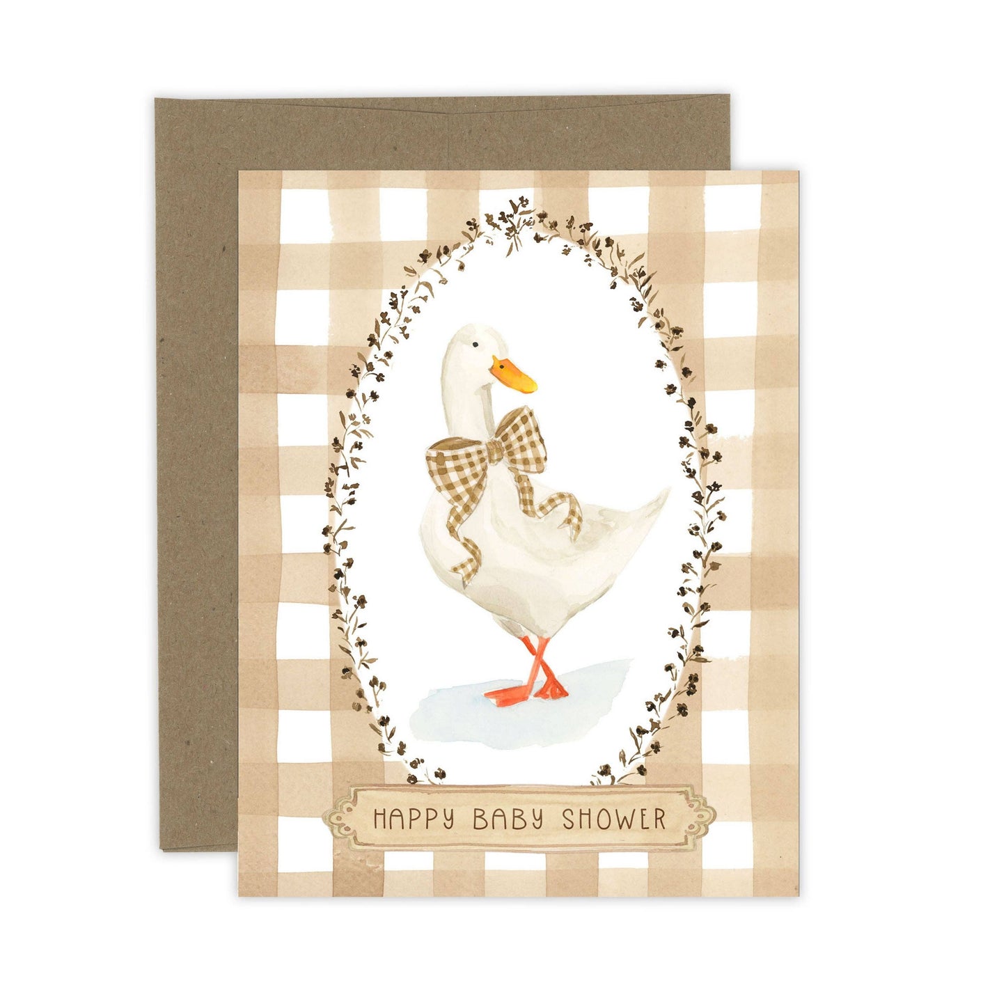 Plaid Baby Shower Card