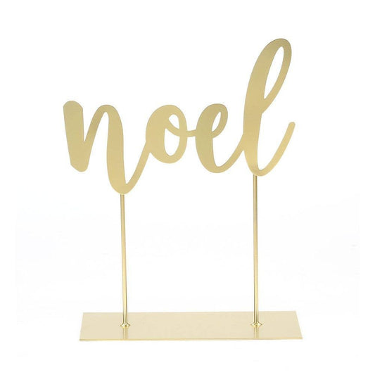 GOLD LASER CUT NOEL ON BASE