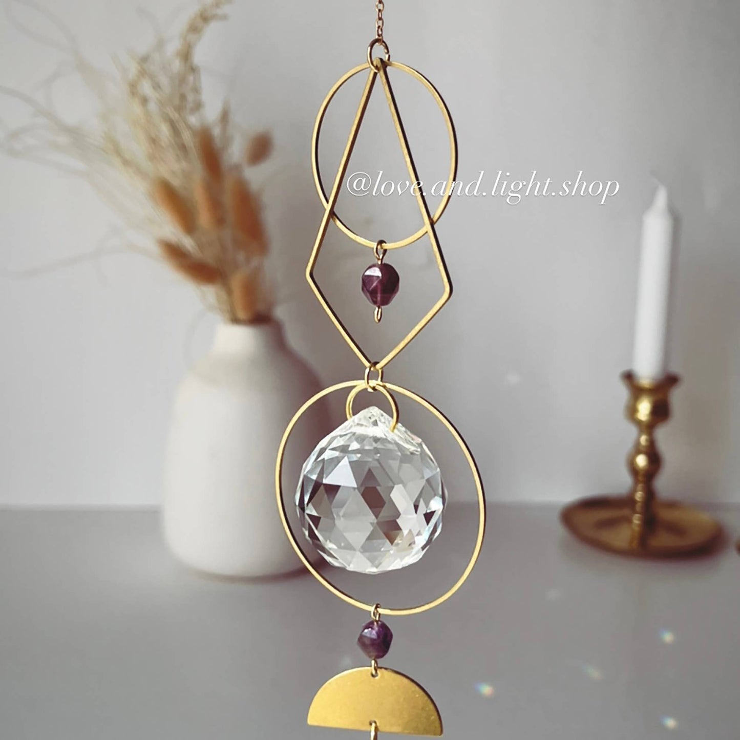 ESTELLA Celestial Suncatcher + Amethyst Crystal Beads