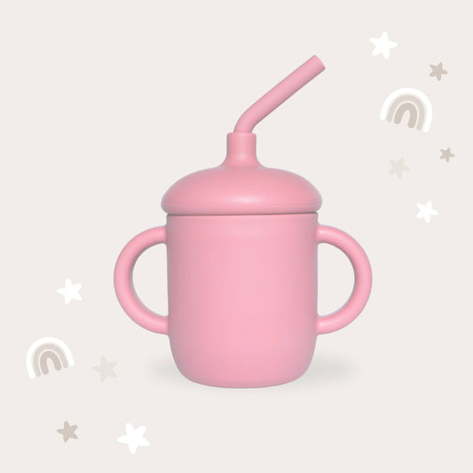 Sippy Cup with Straw: Dusty Rose