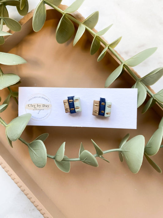 Book Library Stud Earrings  