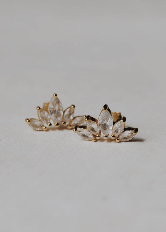 Marquise Arch Stud Earrings: Gold