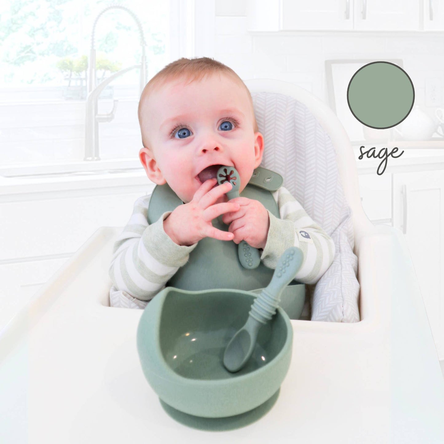 Infant Training Spoons: Sage