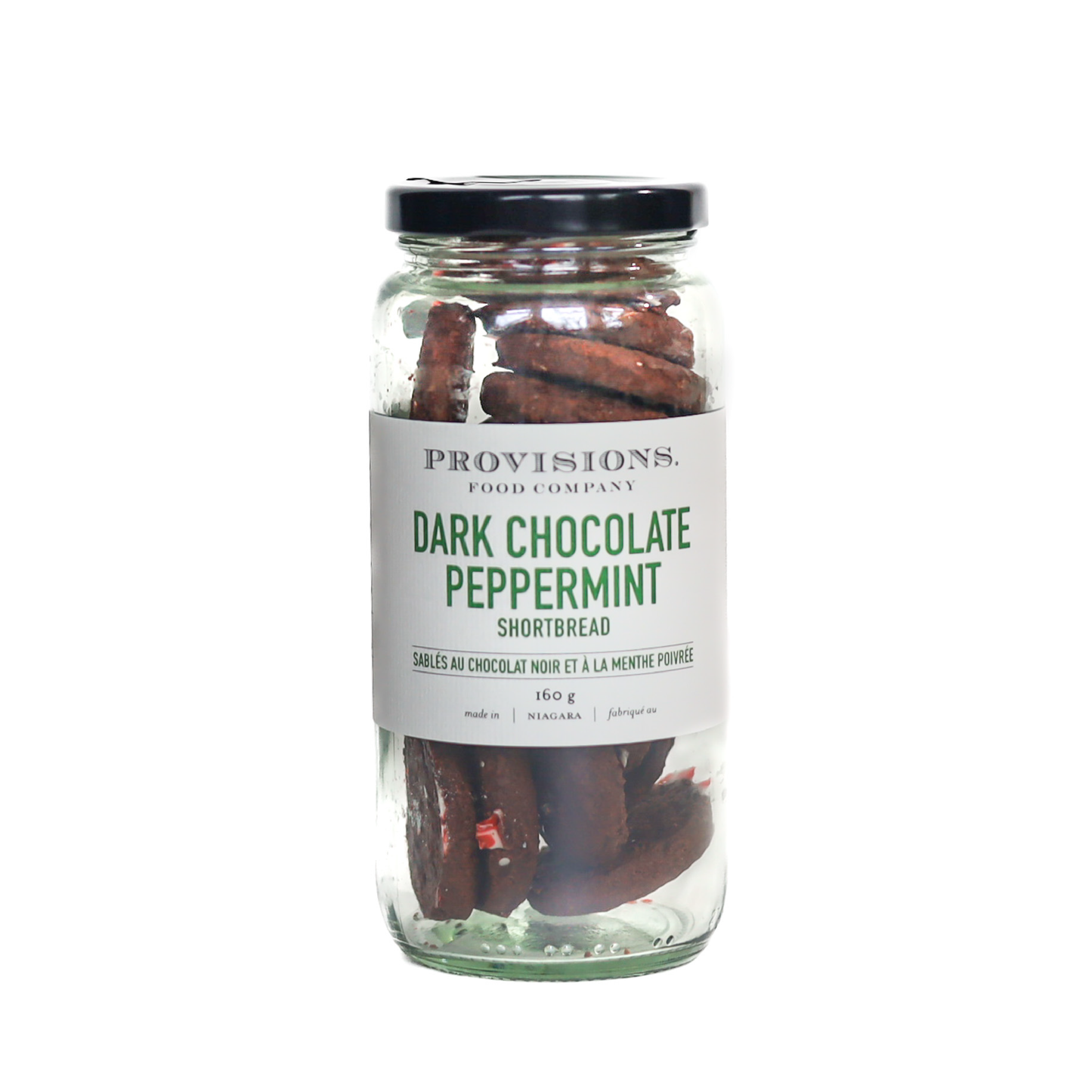 Dark Chocolate Peppermint Shortbread: 160 g